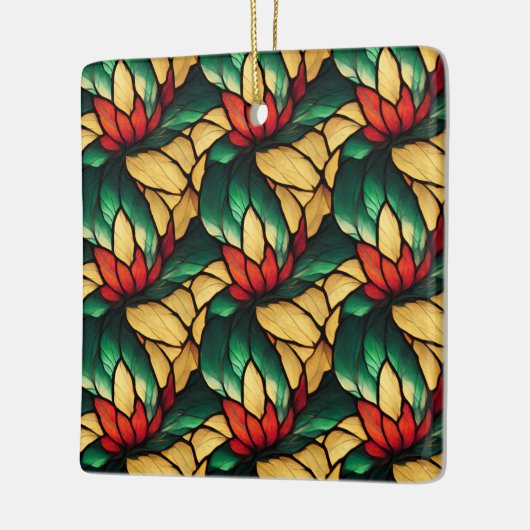 Glas in lood kerstversiering keramisch ornament (Links)