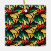 Glas in lood kerstversiering keramisch ornament (Voorkant)