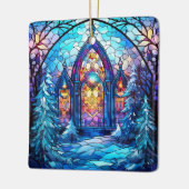 Glas in lood kerstversiering keramisch ornament (Links)