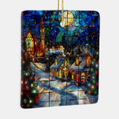 Glas in lood kerstversiering keramisch ornament (Rechts)