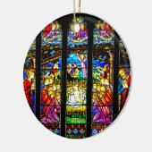 Glas in lood kerstversiering keramisch ornament (Links)