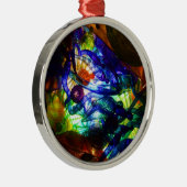 Glas in lood kerstversiering metalen ornament (Rechts)