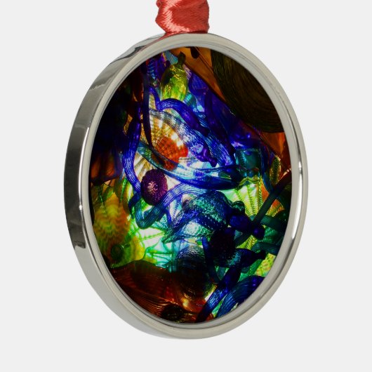 Glas in lood kerstversiering metalen ornament (Rechts)