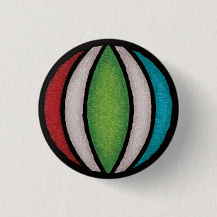Glas in lood kerstversiering rood wit groen  ronde button 3,2 cm