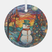 Glas in lood Kerstversiering Sublimatie Glas Ornament (Voorkant)