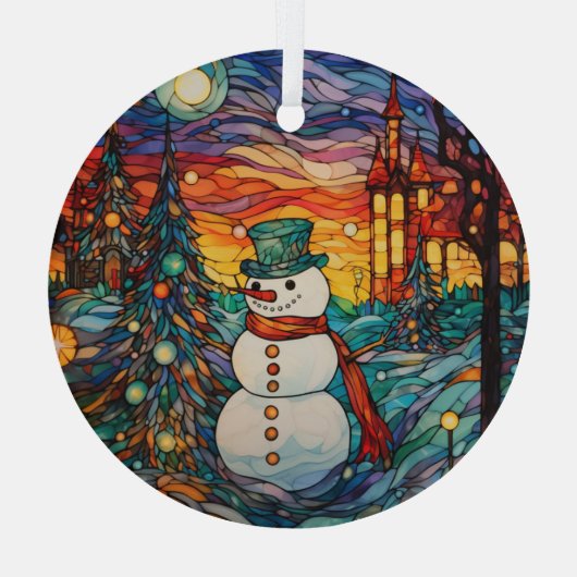 Glas in lood Kerstversiering Sublimatie Glas Ornament (Achterkant)