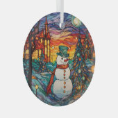 Glas in lood Kerstversiering Sublimatie Glas Ornament (Voorkant Rechts)