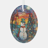 Glas in lood Kerstversiering Sublimatie Glas Ornament (Voorkant links)