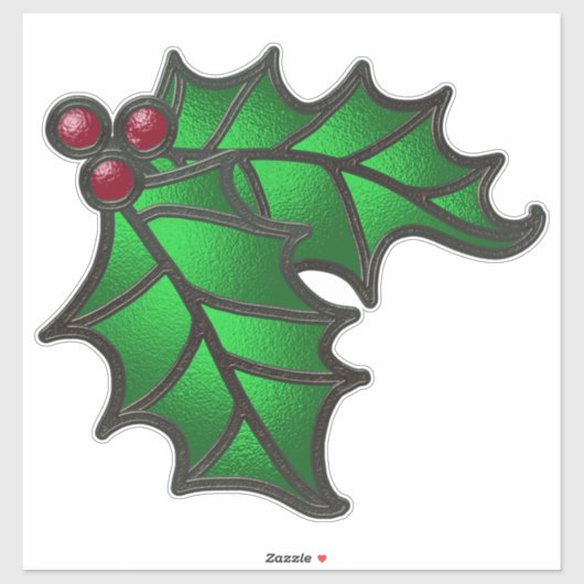 Glas in lood Kijk Holly en Berries Sticker (Vel)