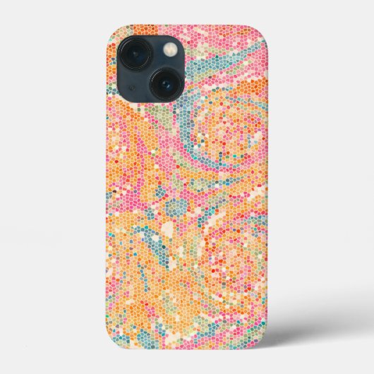GLAS IN LOOD KIJK/PASTEL PEACH BLAUWE KLEUREN Case-Mate iPhone CASE (Achterkant)