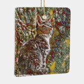 Glas in lood Kitten Keramisch Ornament (Rechts)