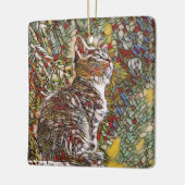 Glas in lood Kitten Keramisch Ornament (Links)