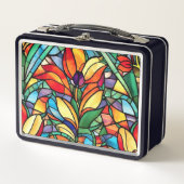  Glas in lood Kleurrijk Bloemenpatroon (Voorkant)