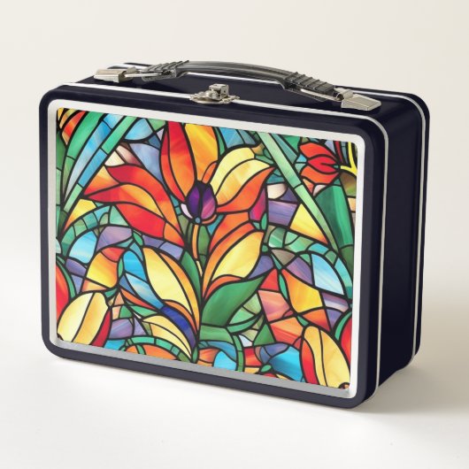  Glas in lood Kleurrijk Bloemenpatroon (Voorkant)