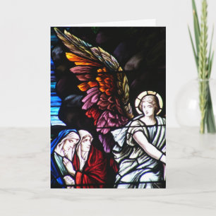 Glas in lood Kleurrijke Angel Wings Christmas Kaar Feestdagen Kaart
