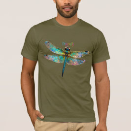 Glas-in-lood Kleurrijke Libel T-shirt