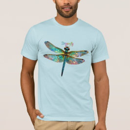 Glas-in-lood Kleurrijke Libel T-shirt