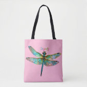 Glas-in-lood Kleurrijke Libel Tote Bag (Voorkant)