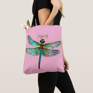 Glas-in-lood Kleurrijke Libel Tote Bag