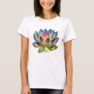 Glas-in-lood Kleurrijke Lotusbloem T-shirt