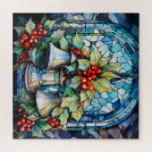 Glas in lood klokken puzzel legpuzzel (Horizontaal)