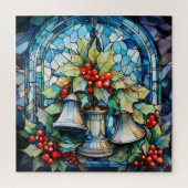 Glas in lood klokken puzzel legpuzzel (Verticaal)