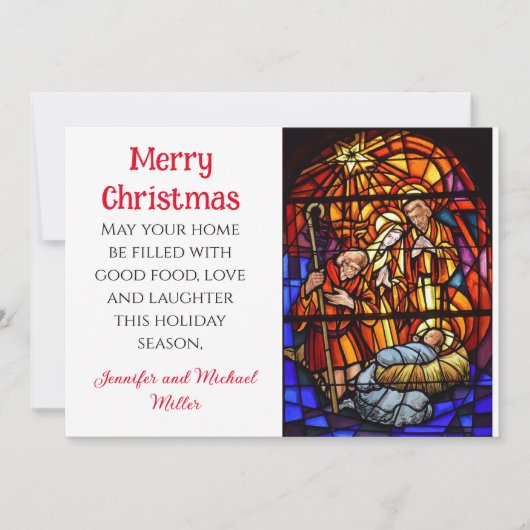 Glas in lood koekjes Recipe delend Kerstmis Feestdagenkaart (Voorkant)