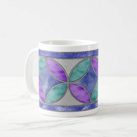 Glas in lood Koffie Mok (Voorkant links)