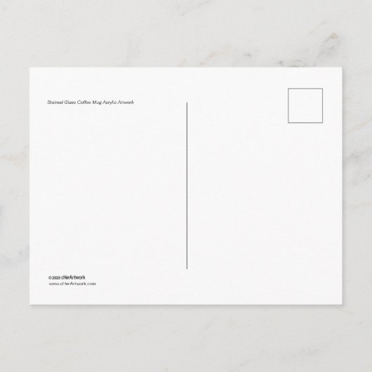 Glas in lood Koffie Mok Acryl Kunstwerk Briefkaart (Achterkant)