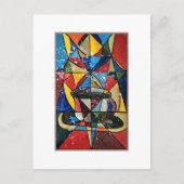 Glas in lood Koffie Mok Acryl Kunstwerk Briefkaart (Voorkant)