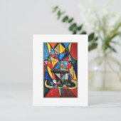 Glas in lood Koffie Mok Kunstwerk Acryl - Origina Feestdagenkaart (Staand voorkant)