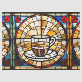 Glas-in-lood koffiekop tissuepapier