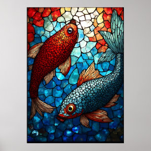 Glas in lood Koi Harmony Poster