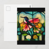 Glas in lood kolibrie briefkaart (Voorkant / Achterkant)