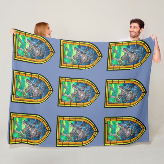 Glas in lood Kraken Fleece Deken (In situ)