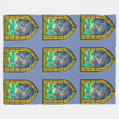 Glas in lood Kraken Fleece Deken (Voorkant (Horizontaal))