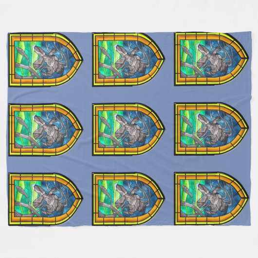Glas in lood Kraken Fleece Deken (Voorkant (Horizontaal))