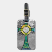 Glas in lood kruis bagagelabel (Voorkant verticaal)