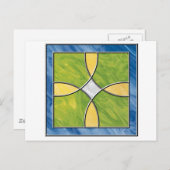 Glas in lood kruis briefkaart (Voorkant / Achterkant)