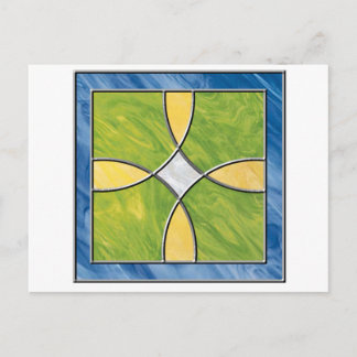 Glas in lood kruis briefkaart