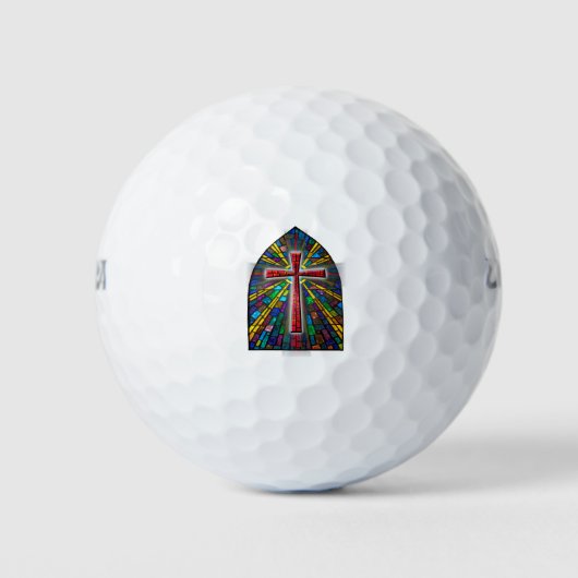 Glas in lood kruis golfballen (Voorkant)