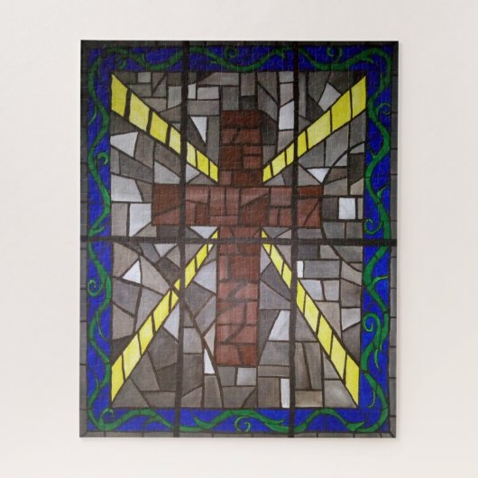 Glas-in-lood Kruis Legpuzzel (Verticaal)