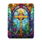 Glas in lood kruis magneet (Verticaal)