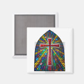 Glas in lood kruis magneet (Voorkant / Achterkant)