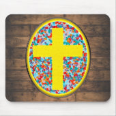 Glas in lood kruis muismat (Voorkant)