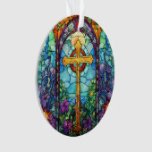 Glas in lood kruis ornament (voorkant)