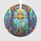 Glas in lood kruis ornament (achterkant)