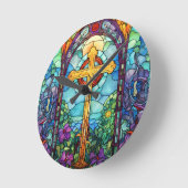 Glas in lood kruis ronde klok (Hoek)