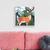 Glas in lood kunst, Glas in lood stijl herten kuns Canvas Afdruk (Insitu (Woonkamer))