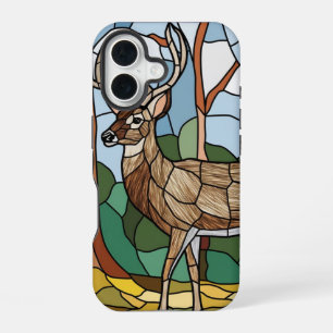 Glas-in-lood-kunst, Glas-in-lood-stijl Herten Kuns iPhone 16 Hoesje